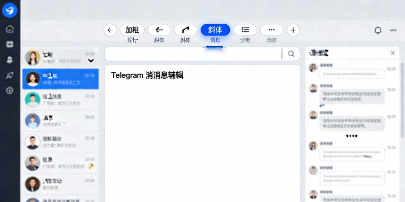 Telegram电脑版消息编辑界面，展示加粗、斜体等格式化选项