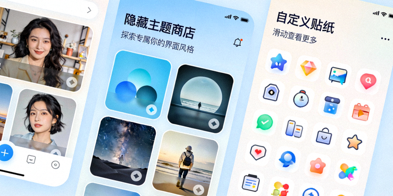 纸飞机中文版应用内展示的隐藏主题商店和自定义贴纸面板